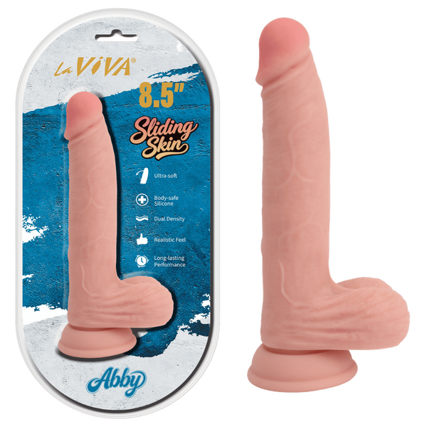 La Viva Aussie Dongs Sliding Skin Abby - 8.5" Dual Density Dong Flesh