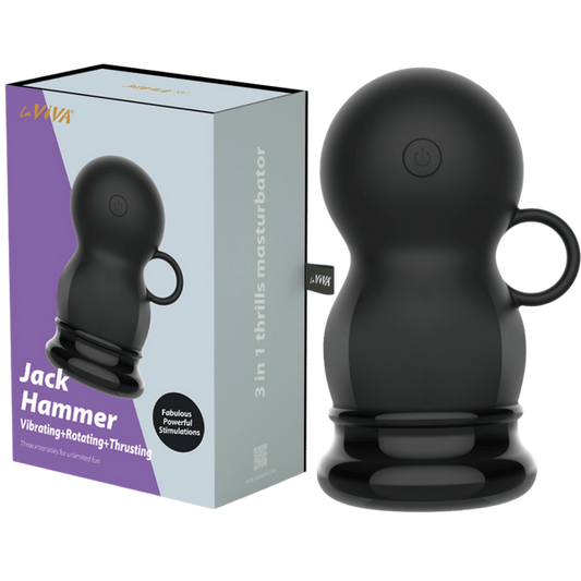 La Viva Jack Hammer Vibrating, Rotating and Thrusting Masturbator Black