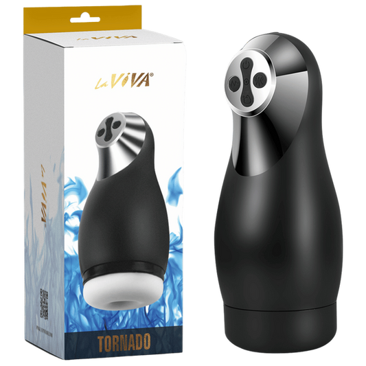 La Viva Tornado Vibrating and Suction Masturbator Black