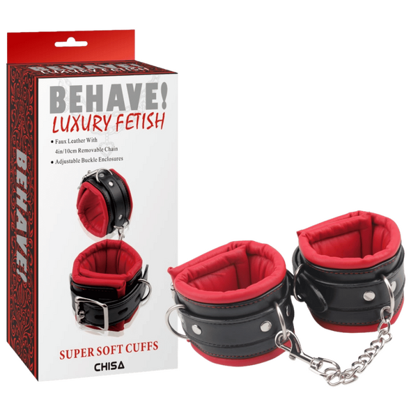 Chisa BEHAVE! Super Soft Ankle Cuffs (Red/Black)