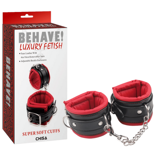 Chisa BEHAVE! Super Soft Ankle Cuffs (Red/Black)