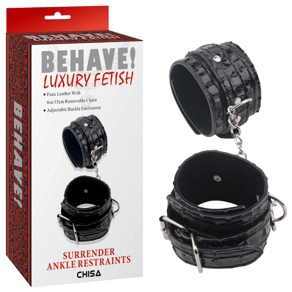 Chisa BEHAVE! Surrender Ankle Cuffs (Black)