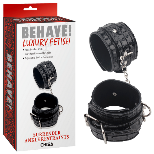 Chisa BEHAVE! Surrender Ankle Cuffs (Black)