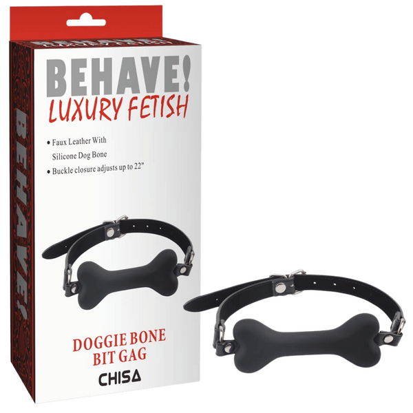 Chisa BEHAVE! Doggie Bone Bit Gag (Black)