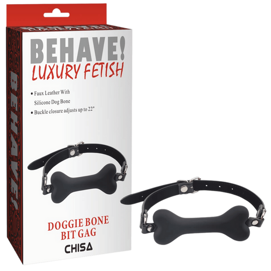 Chisa BEHAVE! Doggie Bone Bit Gag (Black)