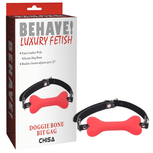 Chisa BEHAVE! Doggie Bone Bit Gag (Red)