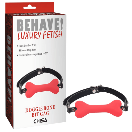 Chisa BEHAVE! Doggie Bone Bit Gag (Red)