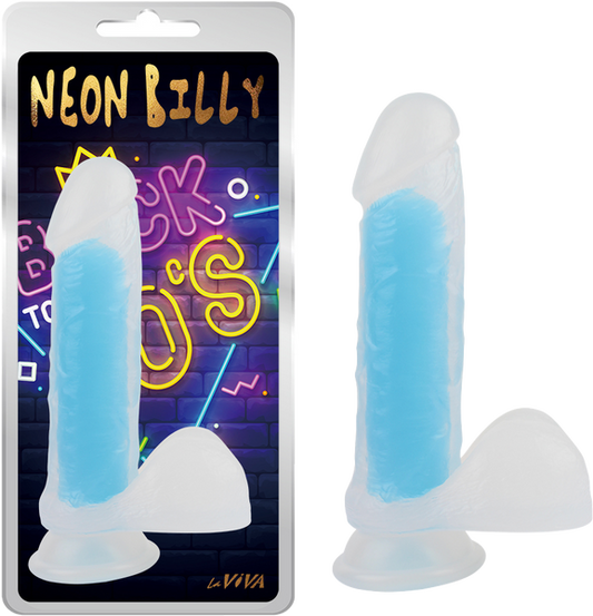 La Viva Neon Billy Glow In The Dark Blue Dildo