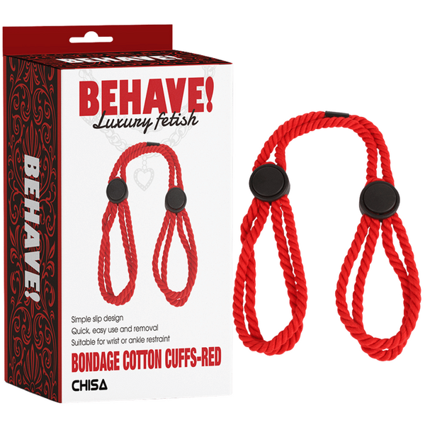 Chisa BEHAVE! Bondage Cotton Cuffs (Red)
