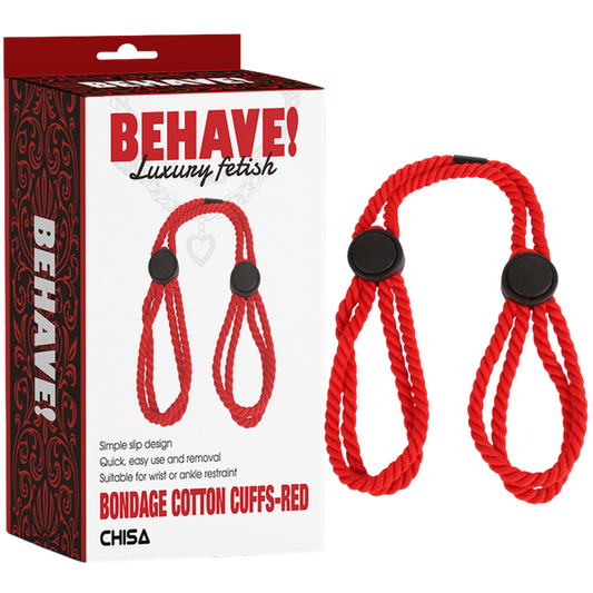 Chisa BEHAVE! Bondage Cotton Cuffs (Red)