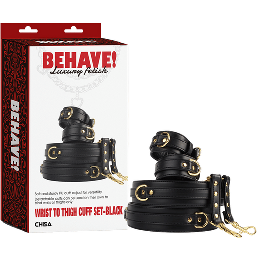Chisa BEHAVE! Wrist To Thigh Cuff Set (Black)