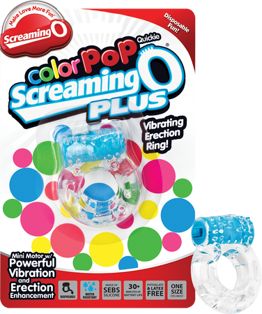 ScreamingO ColorPoP Quickie Plus Vibrating Cock Ring - Blue