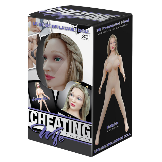 Excellent Power | Cheating Wife - Amanda - Flesh Life Size Inflatable Love Doll with Realistic Head and Holes