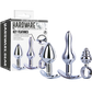 Excellent Power Hardware Gear - 3 in 1 Metal Butt Plug Kit Set (Chrome)