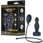 Excellent Power | Inflatable Silicone Anal Plug With Plug (Black)