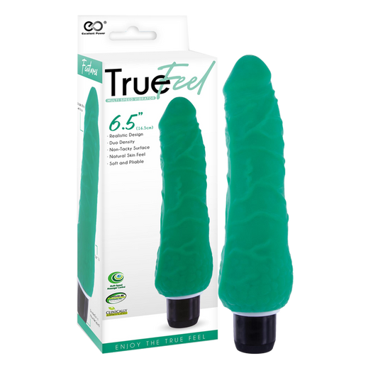 Excellent Power True Feel Slim 6.5" Vibrator Green