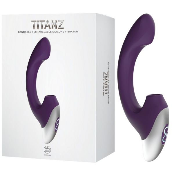 Excellent Power Titanz Thumping Rechargeable Silicone Vibrator (Purple)