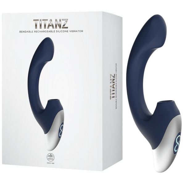 Excellent Power Titanz Thumping Rechargeable Silicone Vibrator (Blue)