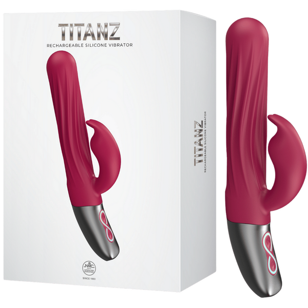 Excellent Power Titanz Thrusting Rabbit Rechargeable Silicone Vibrator (Pink)
