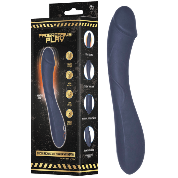 Excellent Power | Silicone Rechargeable Vibrator With Heating (Black)