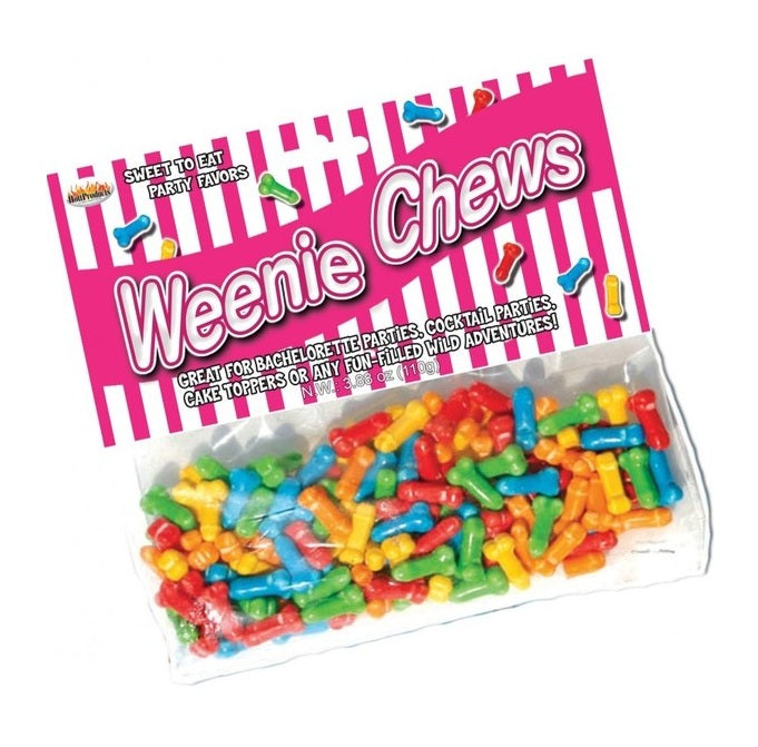Hott Products | Weenie Chews (125 Chews) - Multi-Flavored Penis Shaped Chewable Candies