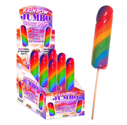 Hott Products | Jumbo Rainbow Cock Pops (6 X Display)