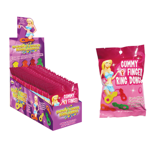 Hott Products | Gummy Finger Ring Dongs (12 X 8 Piece Display)