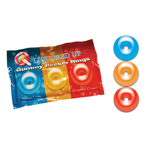 Hott Products | Liquored Up Pecker Gummy Rings (3 Pack)