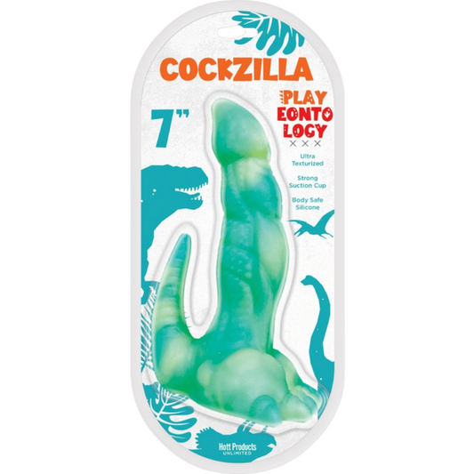 Hott Products | Cockzilla 7" Dinosaur Shaped Dildo Blue