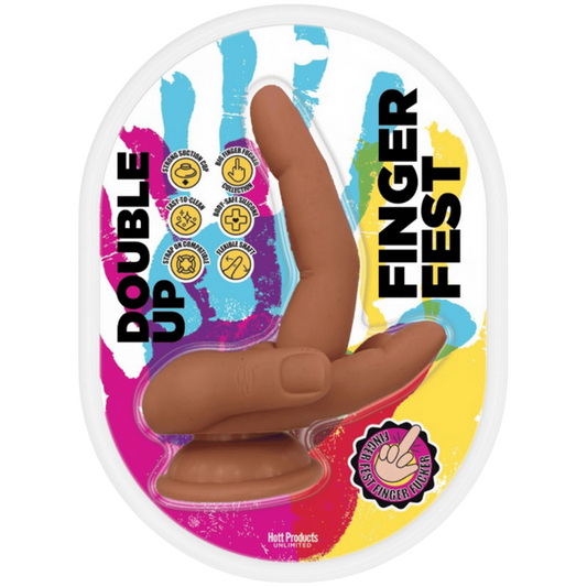 Hott Products | Finger Fest Dildo Double Up Tan