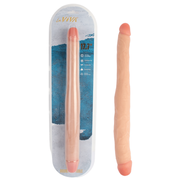 La Viva Double Trouble 17.7" Dual Density Double Dong Flesh