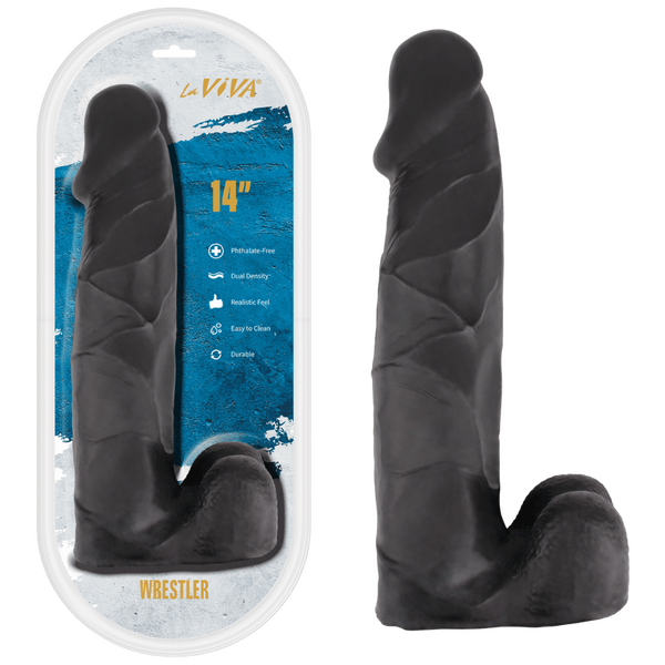 La Viva Aussie Dongs Wrestler 14" Dildo Black