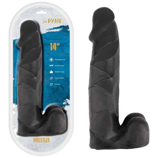 La Viva Aussie Dongs Wrestler 14" Dildo Black