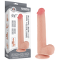 Lovetoy 9" Sliding Skin Dual Layer Dong (Flesh)