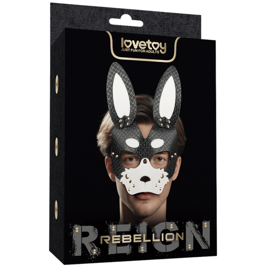 Lovetoy Rebellion Reign  Rebel Bunny Mask (Black/White)