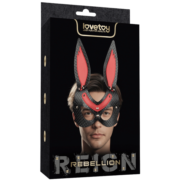 Lovetoy Rebellion Reign Mystery Bunny Mask (Black/Red)