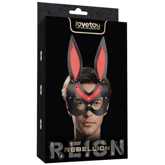 Lovetoy Rebellion Reign Mystery Bunny Mask (Black/Red)