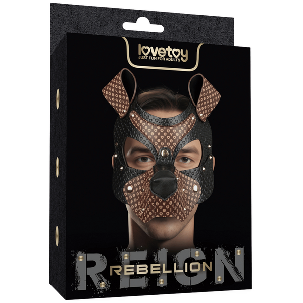 Lovetoy Rebellion Reign Classic Pup Mask (Black/Brown)