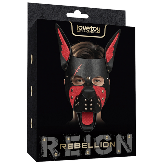 Lovetoy Rebellion Reign Scarred Scarred Alpha Pup Mask (Black/Red)