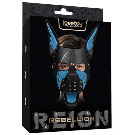 Lovetoy Rebellion Reign Scarred Alpha Pup Mask (Black/Blue)
