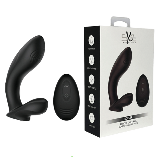SXE Roger Remote Control Vibrating and Slapping Anal Dildo