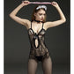 Rimes Fetish Lingerie Crotchless Fishnet Bodystocking Black Size OS