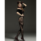 Rimes Fetish Lingerie Crotchless 3/4 Sleeve Bodystocking Black Size OS
