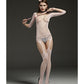 Rimes Fetish Lingerie Blush Bodysuit With Attached Garter Stockings Size OS