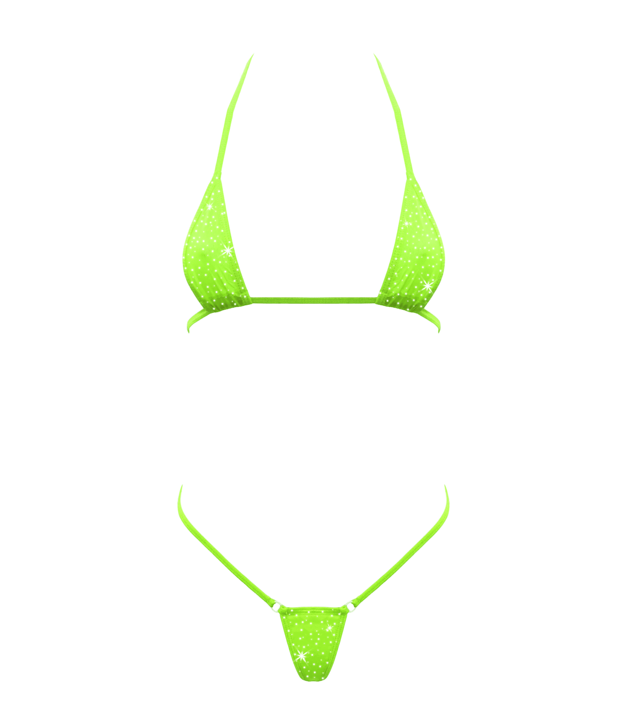 Love In Leather BIK005 Rhinestone Embellished Micro Bikini One Size - MULTIPLE COLOURS