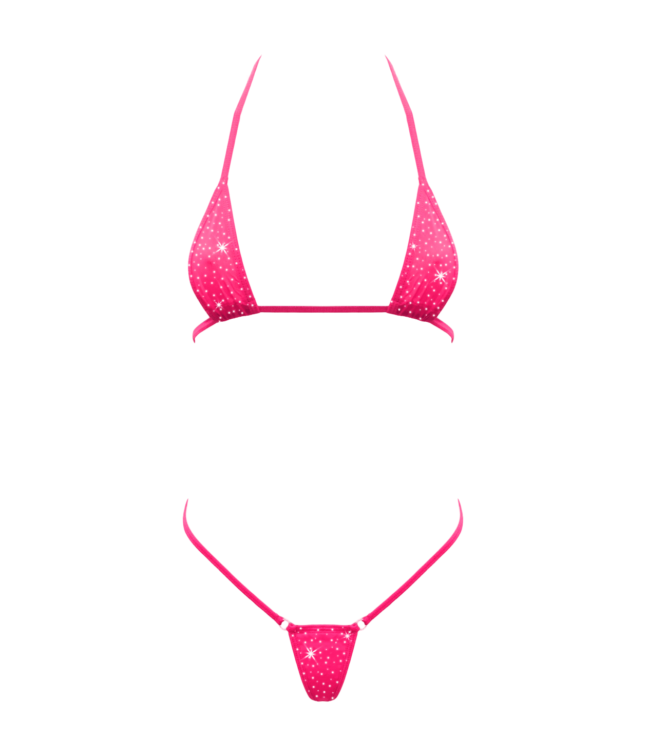 Love In Leather BIK005 Rhinestone Embellished Micro Bikini One Size - MULTIPLE COLOURS
