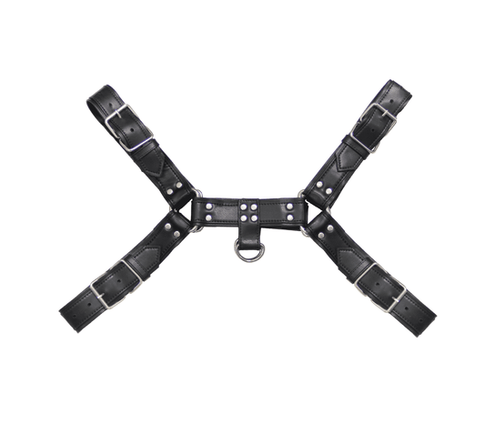 Love In Leather Black PU Bulldog Brace BRA019
