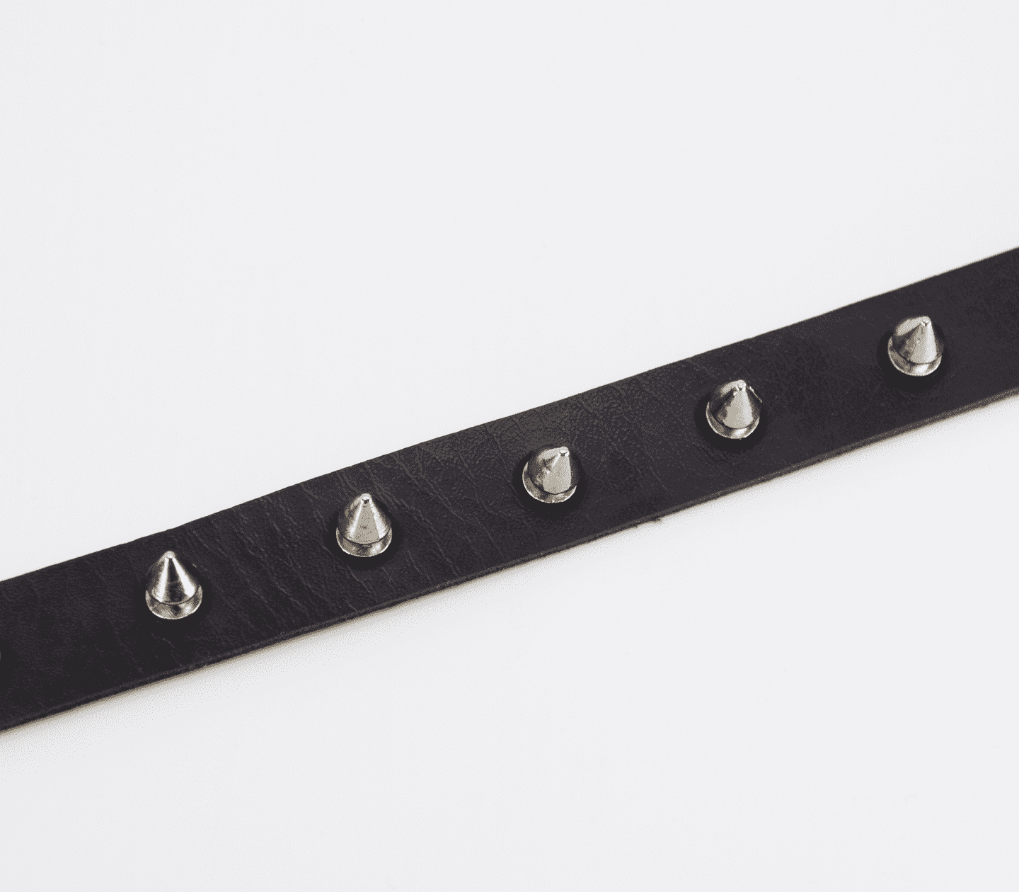Love In Leather Faux Leather Collar With Silver Dog Spikes