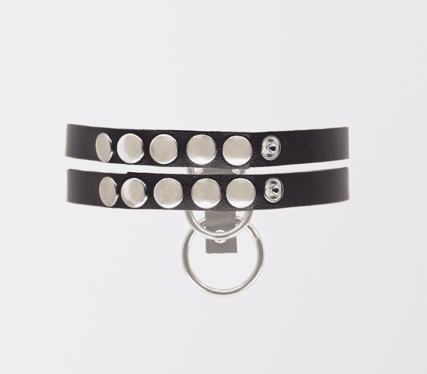 Love In Leather Faux Leather Collar With Double Strap Design
