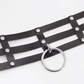 Love In Leather Faux Leather Collar With Triple Strap Design